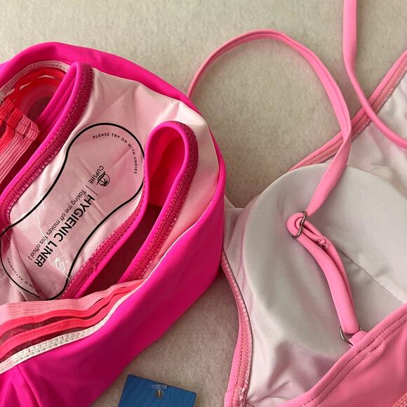 Cupshe Hot Pink Scoop Bralette High Rise Bikini - Picture 9 of 10